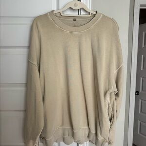Free people movement beige crewneck